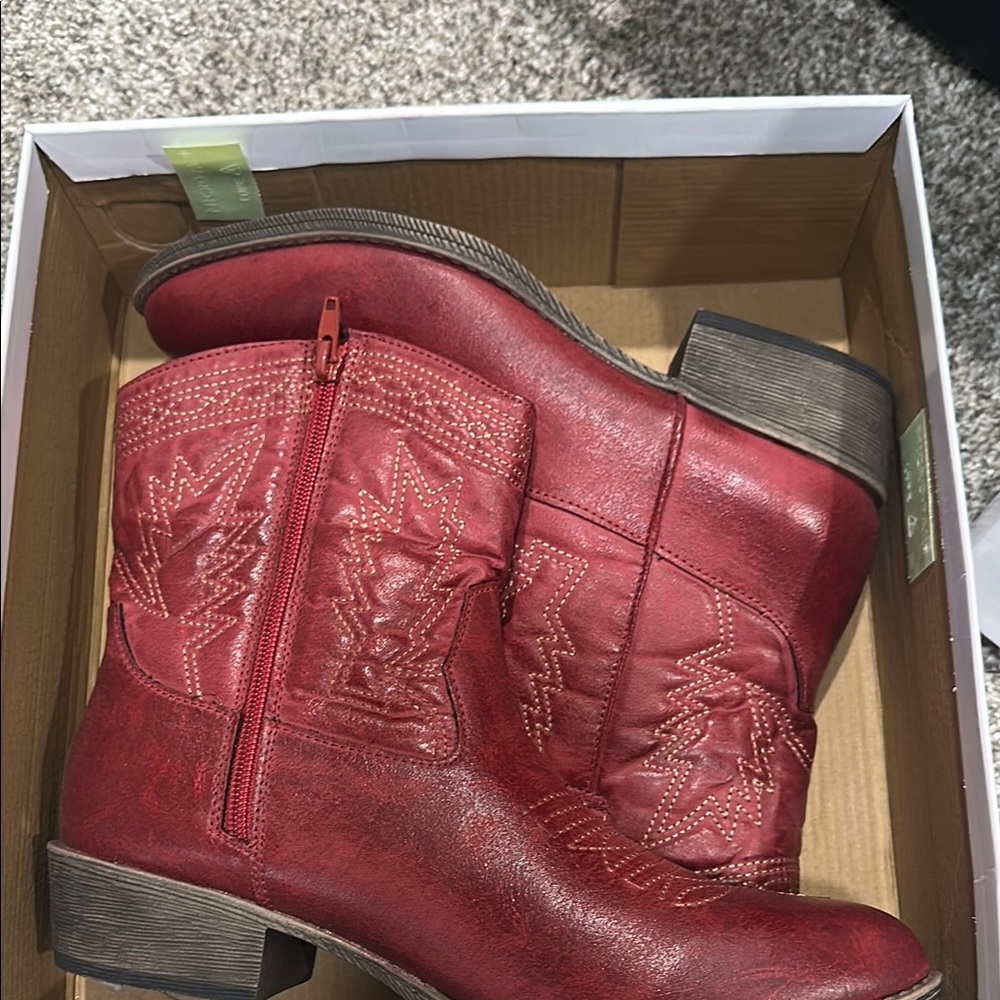 Red Western Ankle Boots